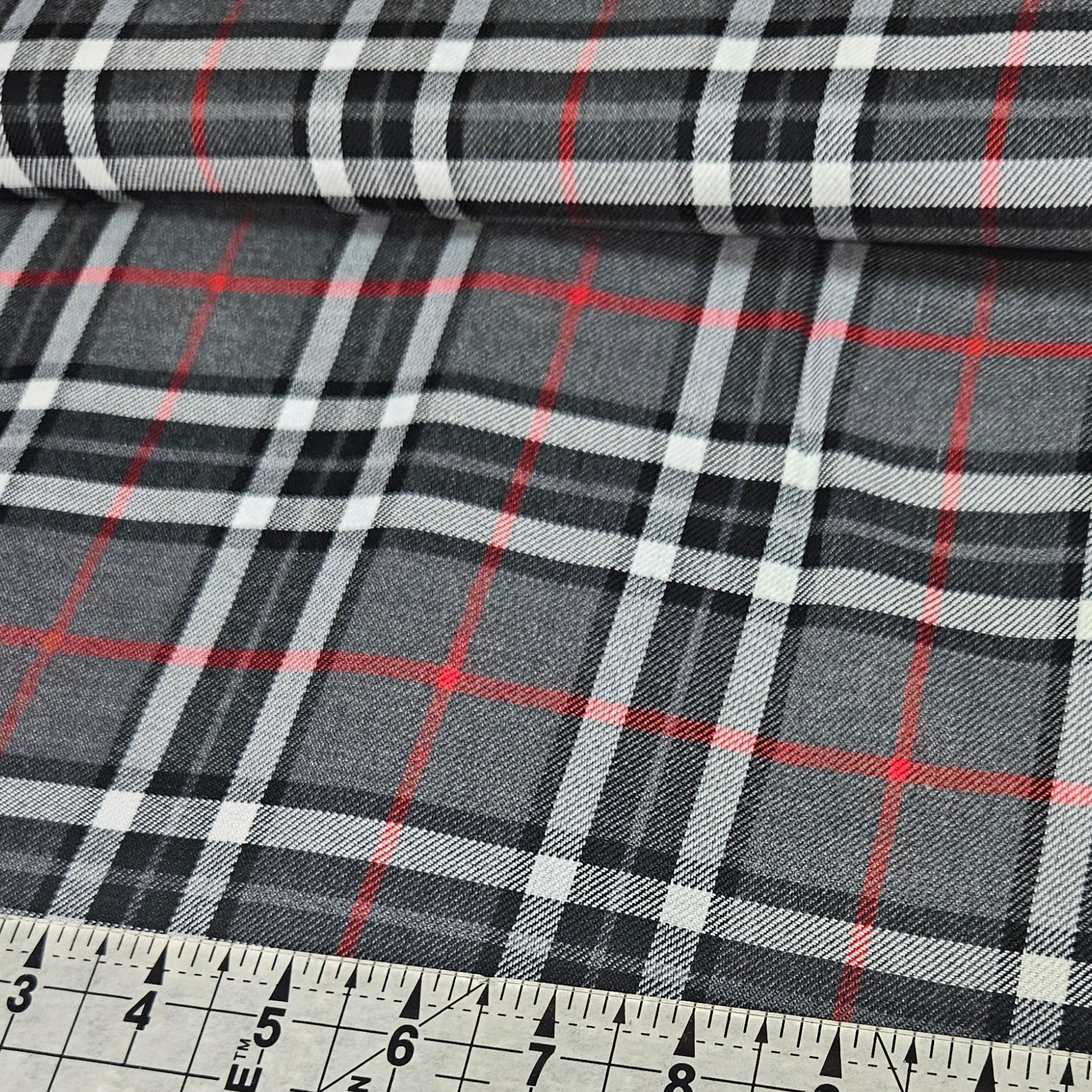 Tartan - Blue & Green Poly Viscose Fabric Yard