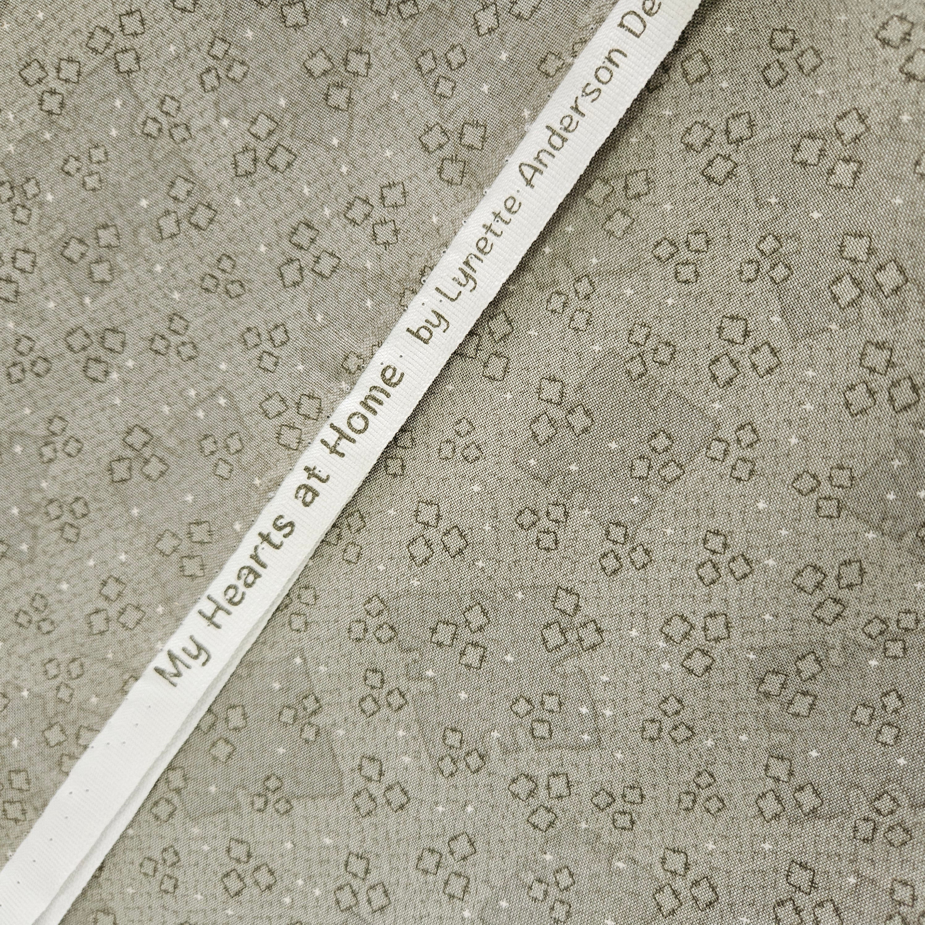 RJR Fabrics - My Hearts at Home by Lynette Anderson Khaki 100% Cotton Fabric