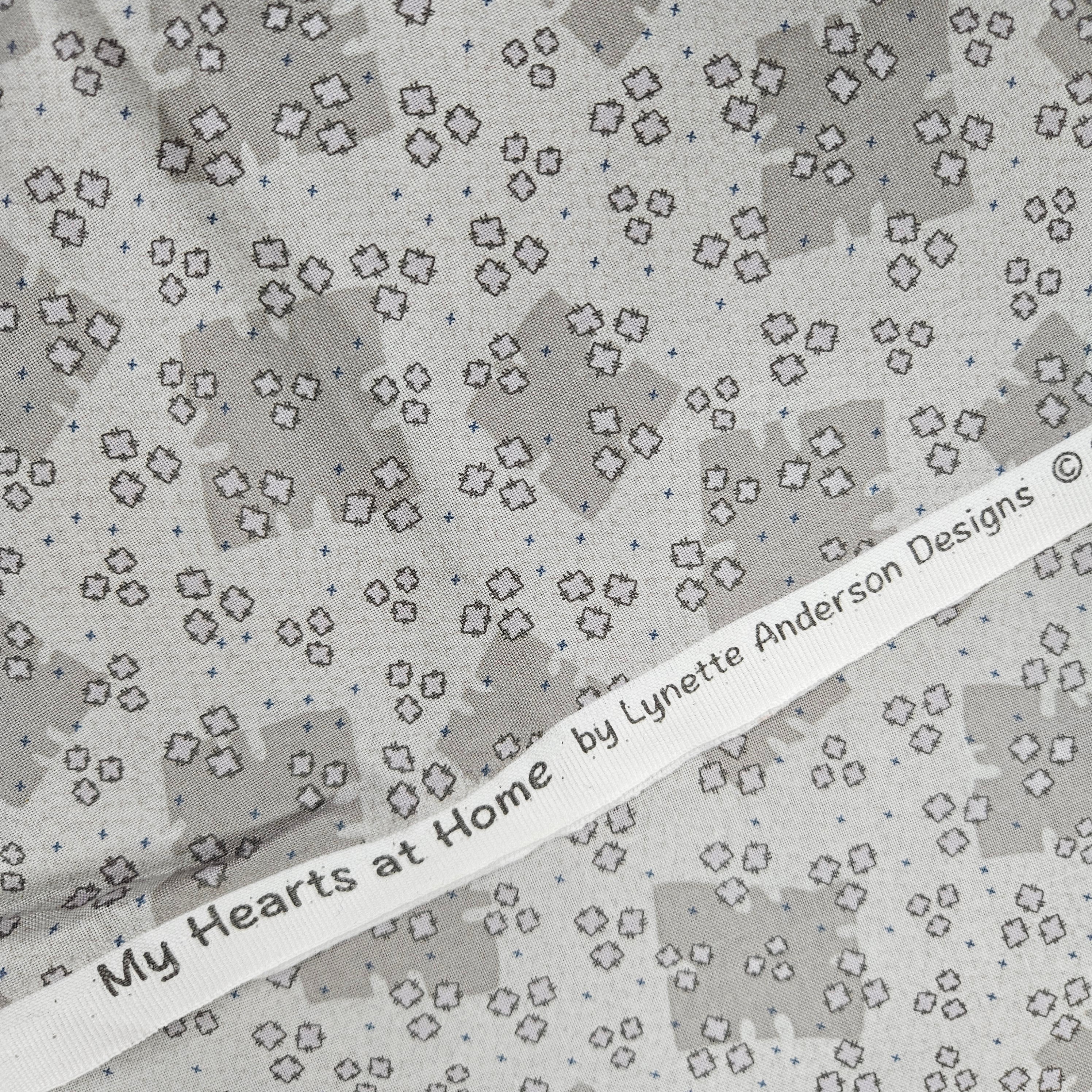 RJR Fabrics - My Hearts at Home by Lynette Anderson Grey 100% Cotton Fabric