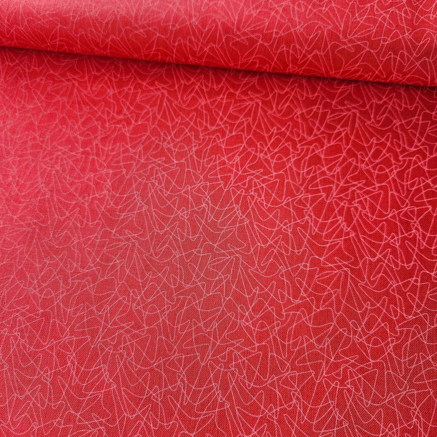 Stof - Basic Twist Sketch Red 100% Cotton Fabric