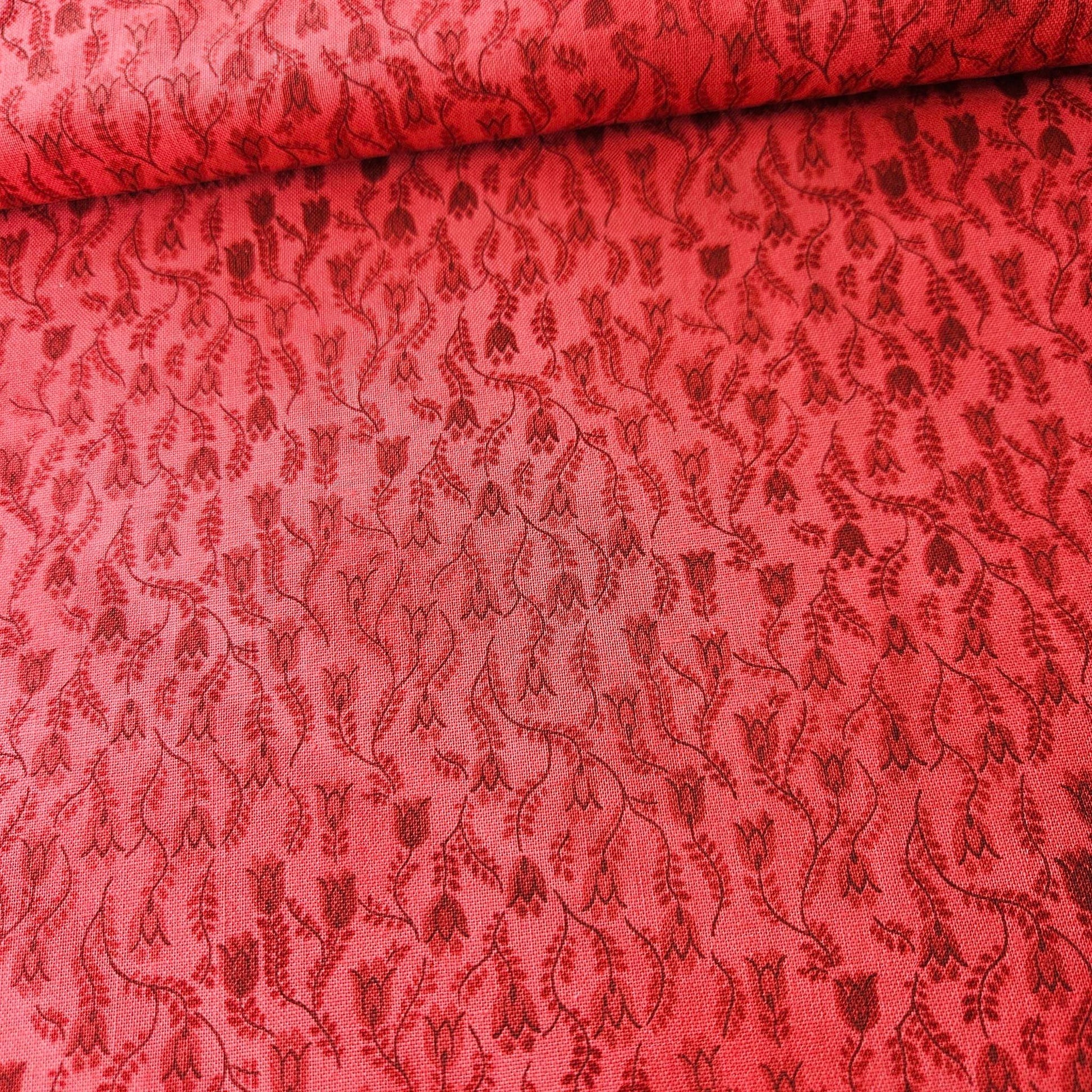 Stof - Basic Twist Wheat Red 100% Cotton Fabric