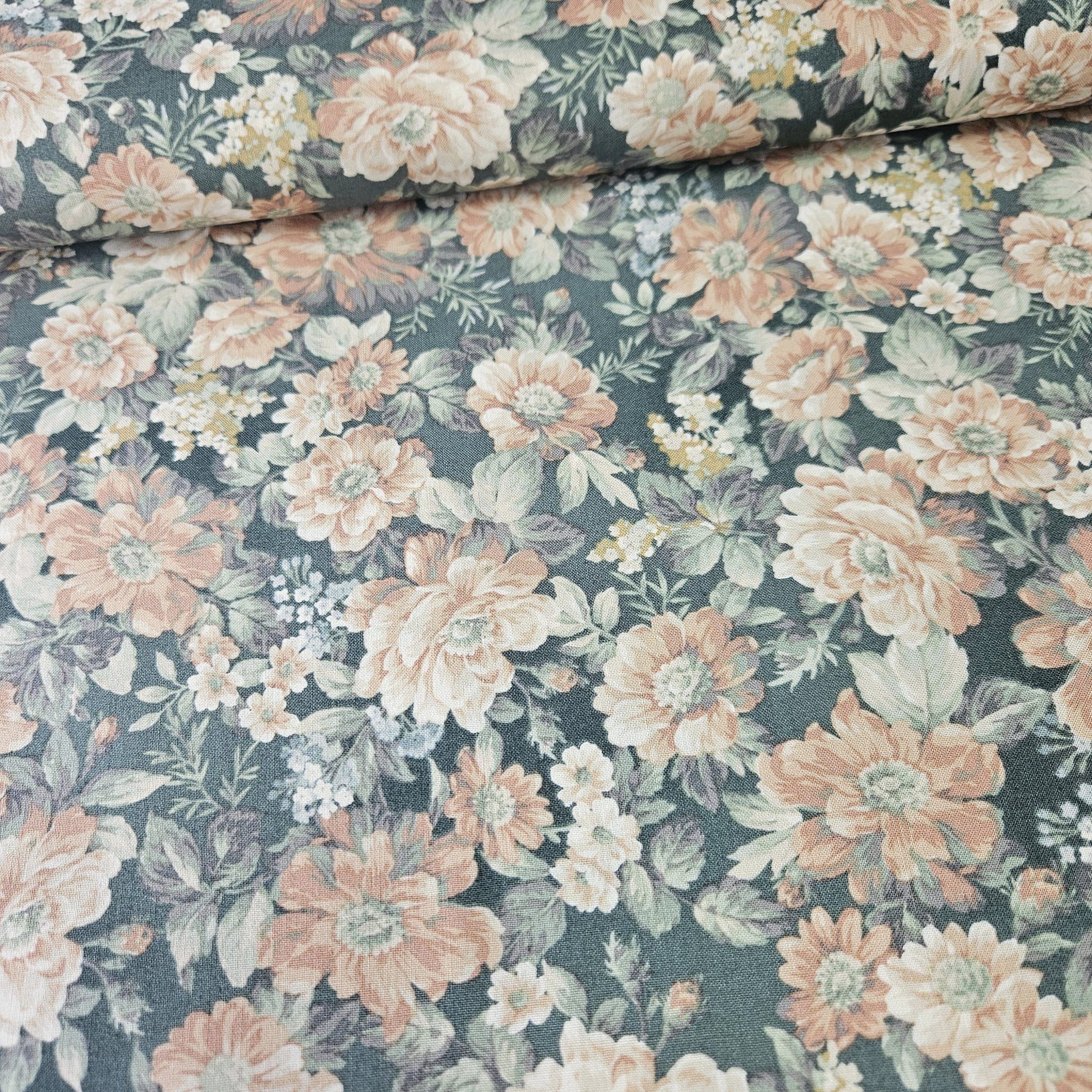 Quilt Gate - Gentle Flowers Blossoms Blue GF5980-14 100% Cotton Fabric