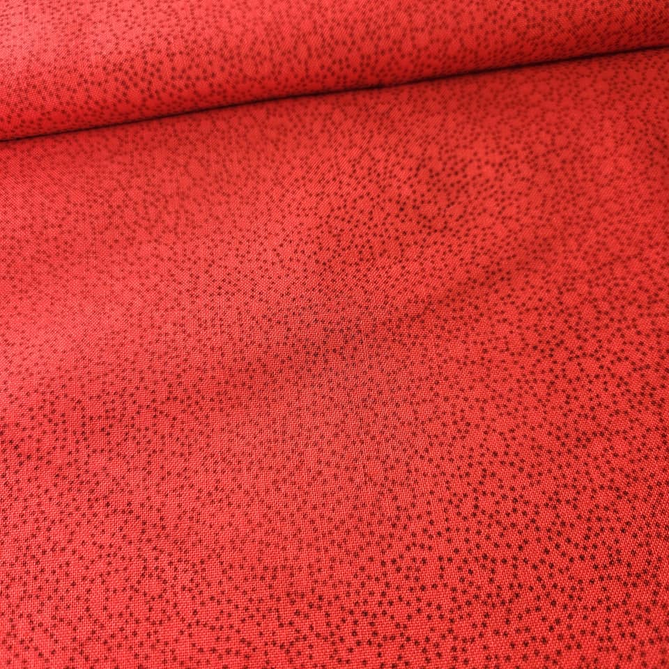 Stof - Basic Twist Dainty Dot Blender Poppy 4513-424 100% Cotton Fabric