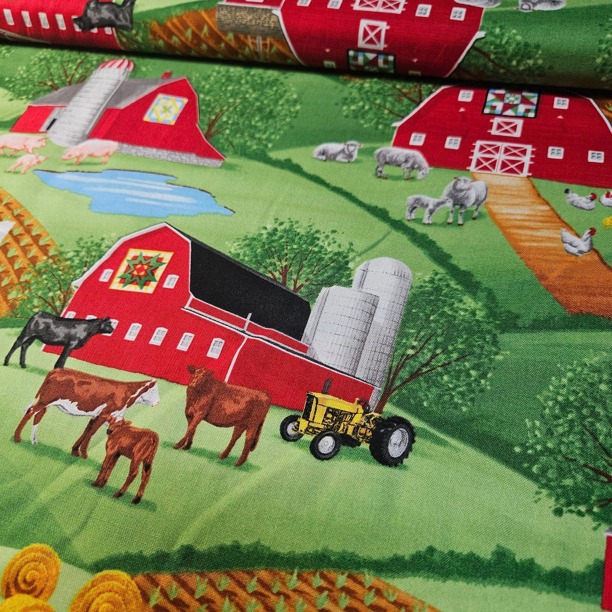 Timeless Treasures - Farm Scenic 100% Cotton Fabric