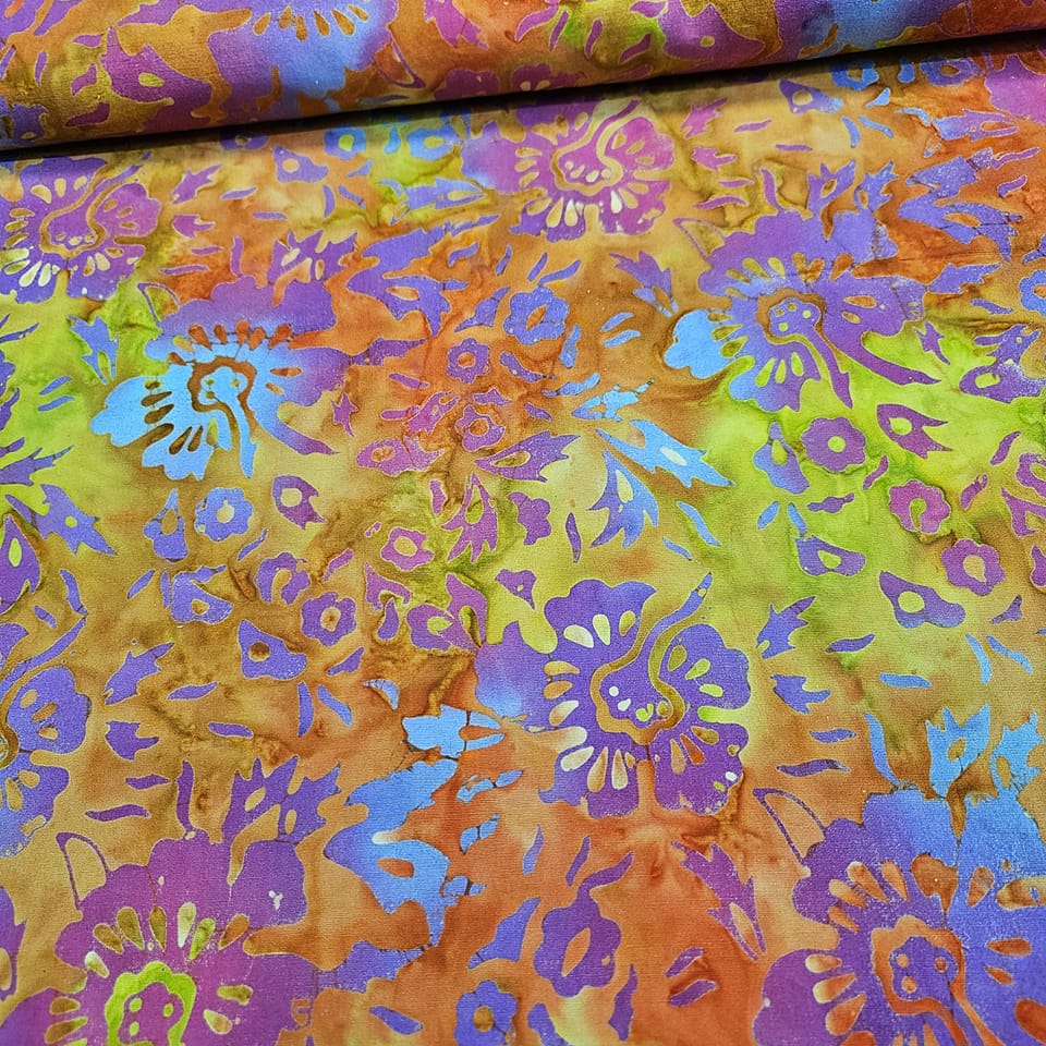Indonesian Bali Batik - Hibiscus 1 100% Cotton Fabric