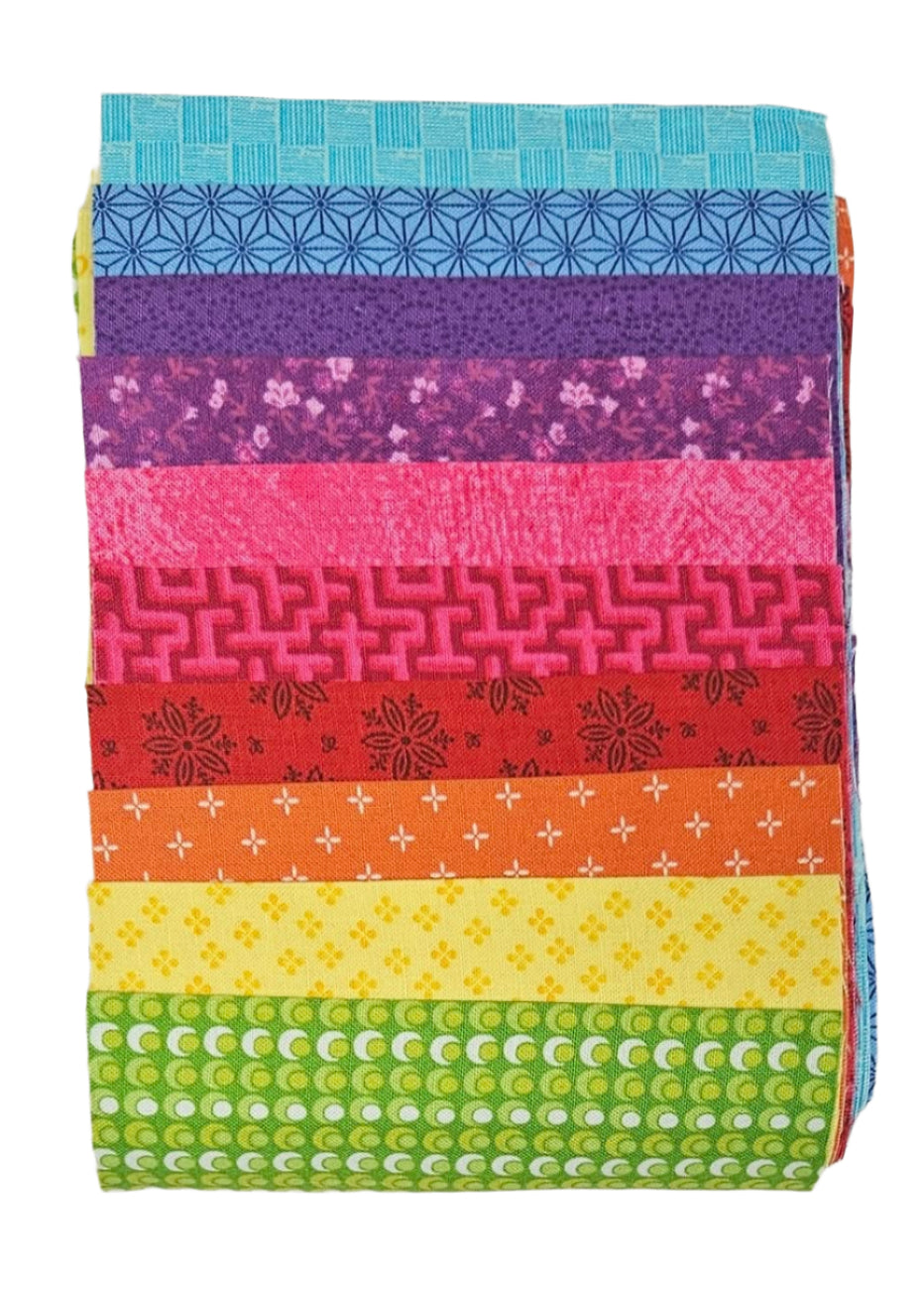 5" Charm Roll - Blend Rainbow - Ten 100% Cotton Strips