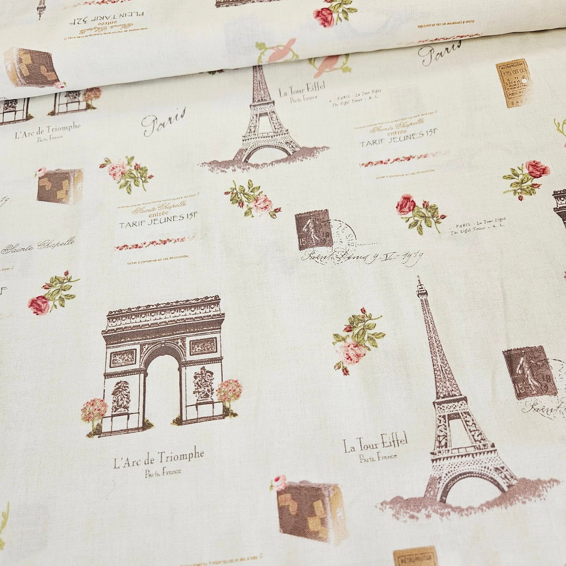 Stof - Rosies Journey Paris 100% Cotton Fabric