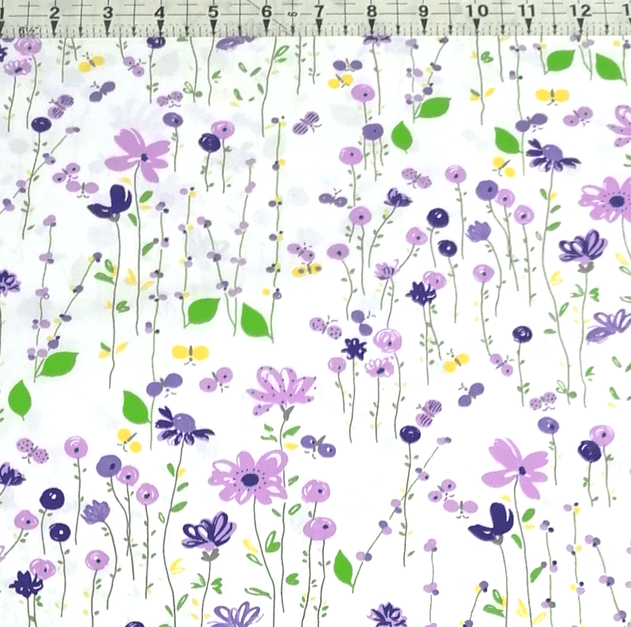 Poplin - Cute Garden Lilac 100% Cotton Fabric Yard