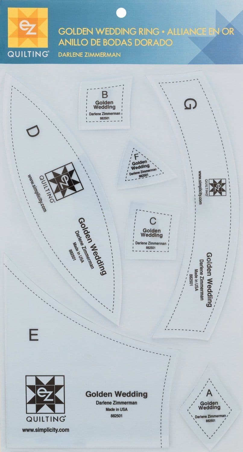 Simplicity EZ Quilting - Golden Wedding Ring Template Set