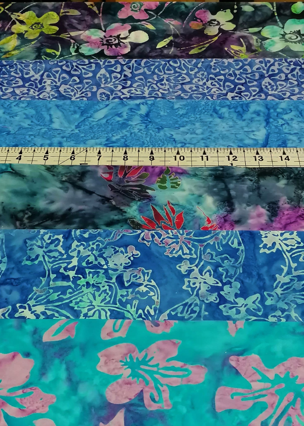 Fat Quarter Bundle - Bali Batik Blue Notes - 100% Cotton Fabric Bundle