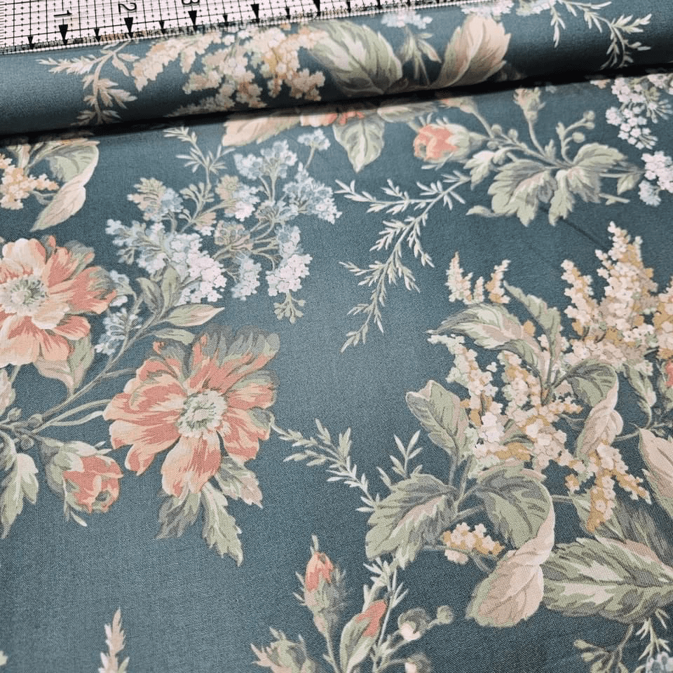 Quilt Gate - Gentle Flowers Blossoms Blue GF5980-11 100% Cotton Fabric