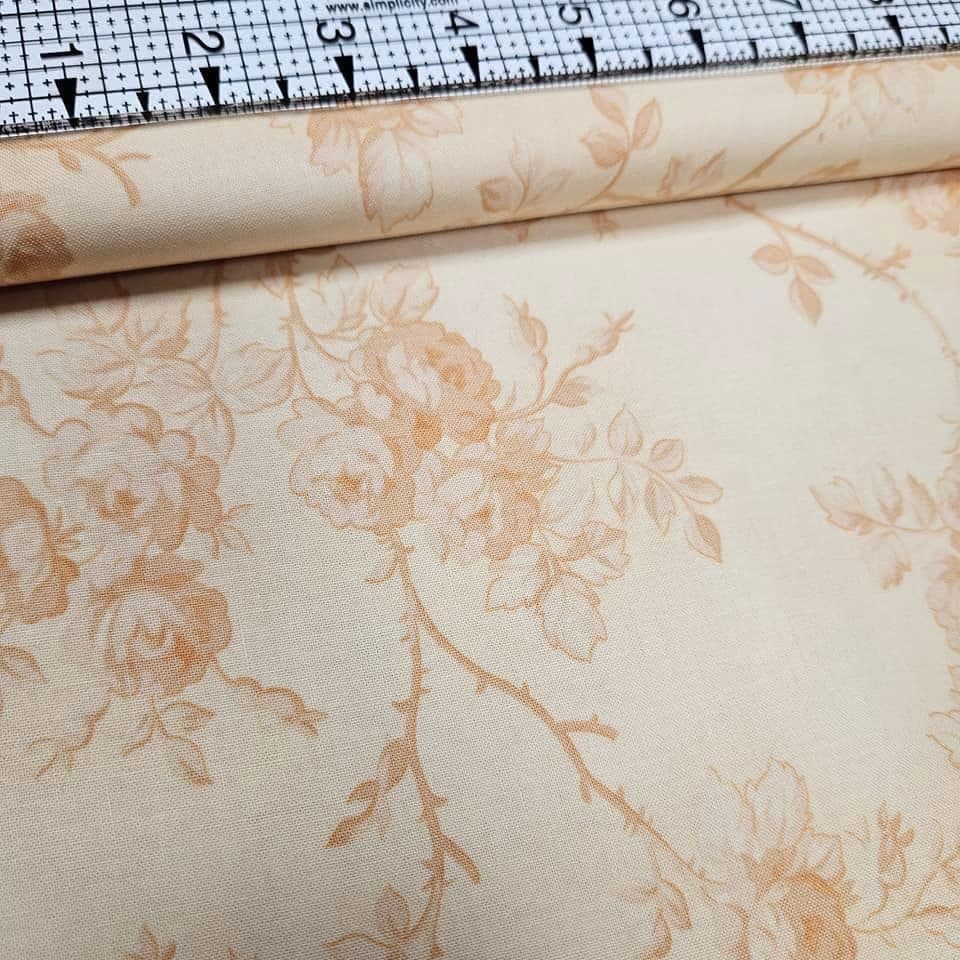 RJR - World of Romance by Robyn Pandolph Peach Tonal 100% Cotton Fabric - Crafts and Quilts
