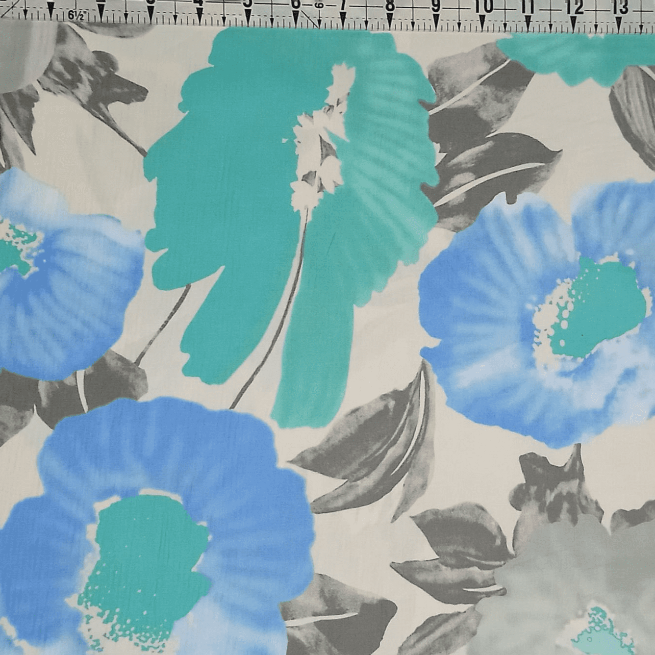 Poplin - Bold Blooms Blues 60" Wide Premium 100% Cotton Fabric Yard