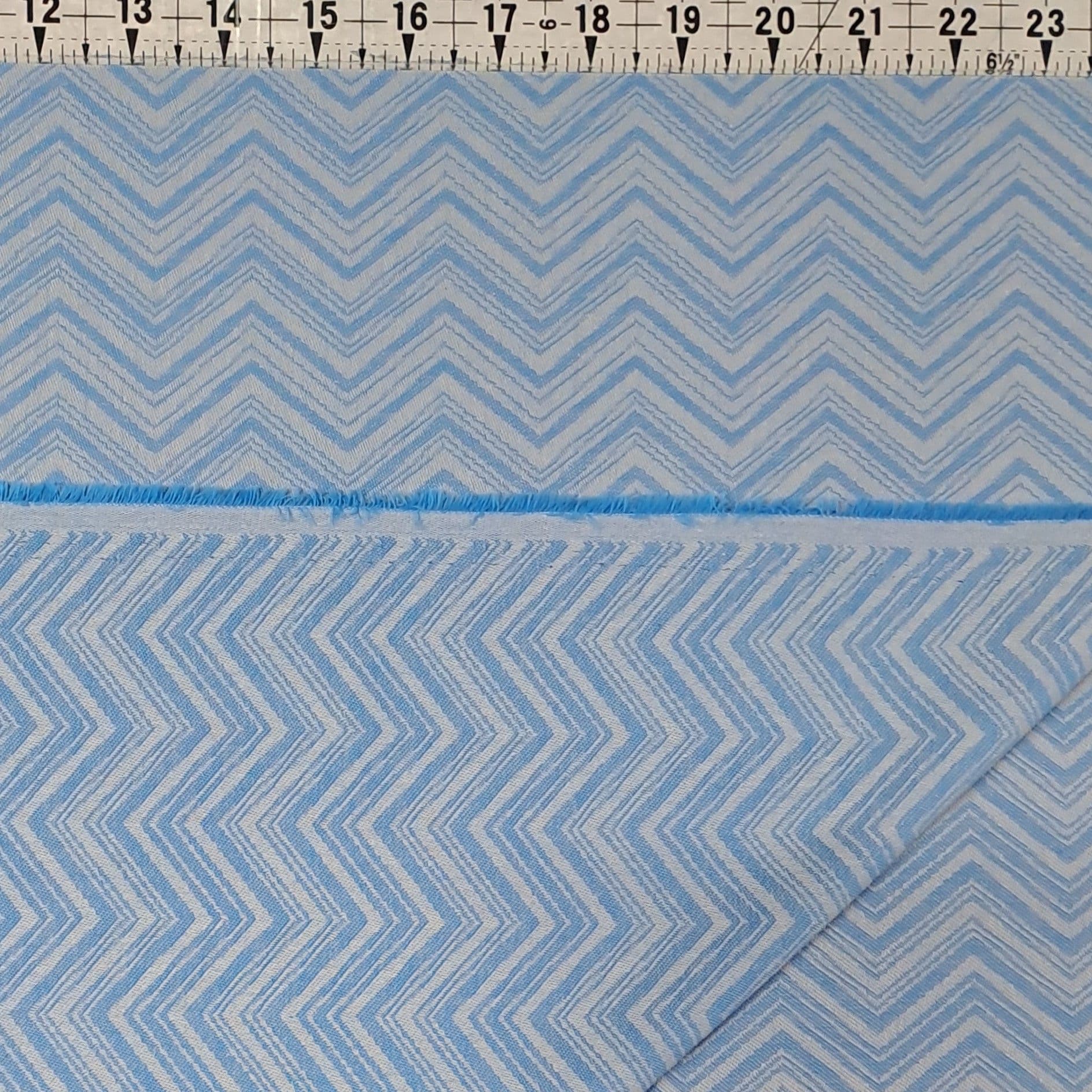 Designer Jacquard - Blue Chevron 60" Wide 100% Cotton Fabric
