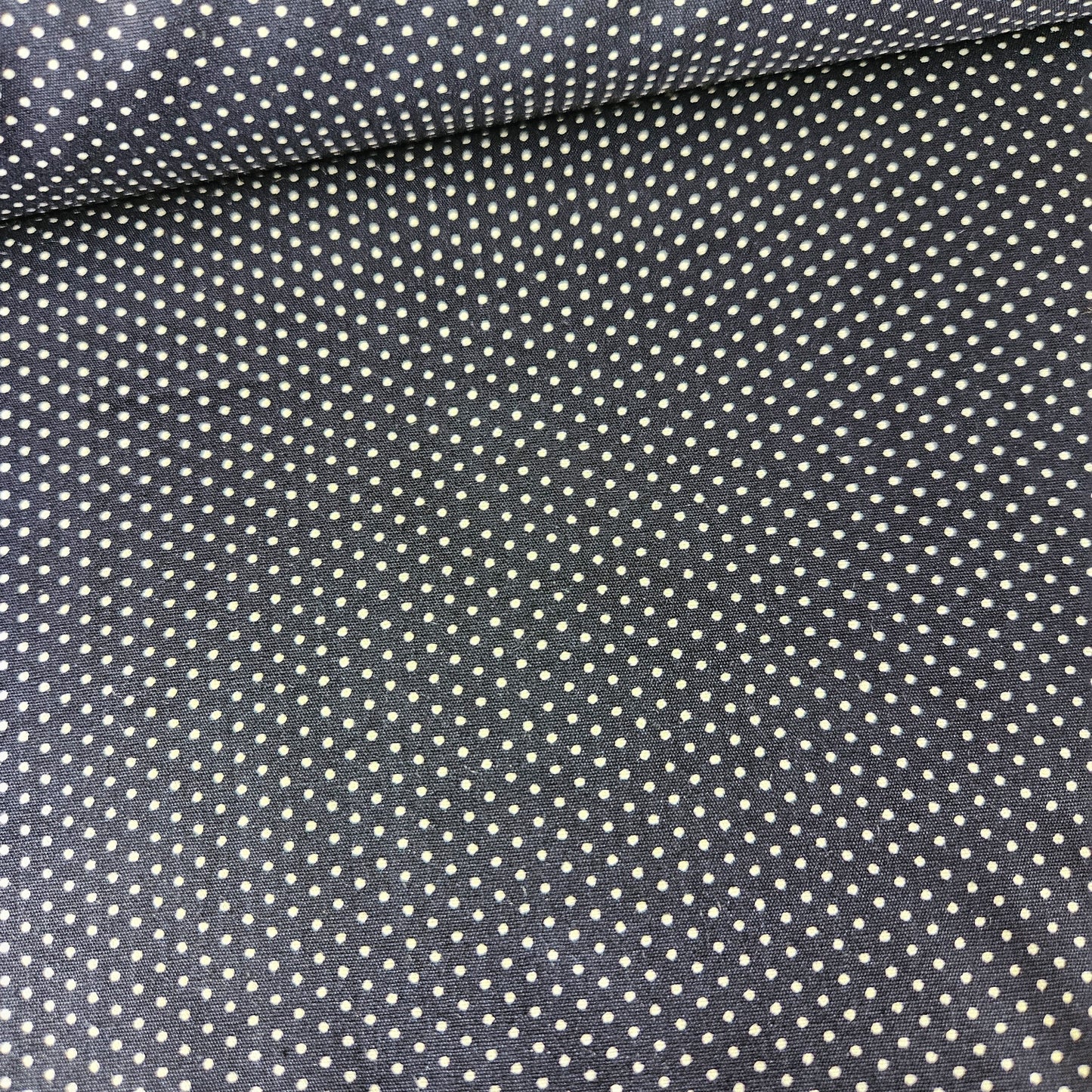 Poplin - Pin Dot Navy 100% Cotton Fabric Yard