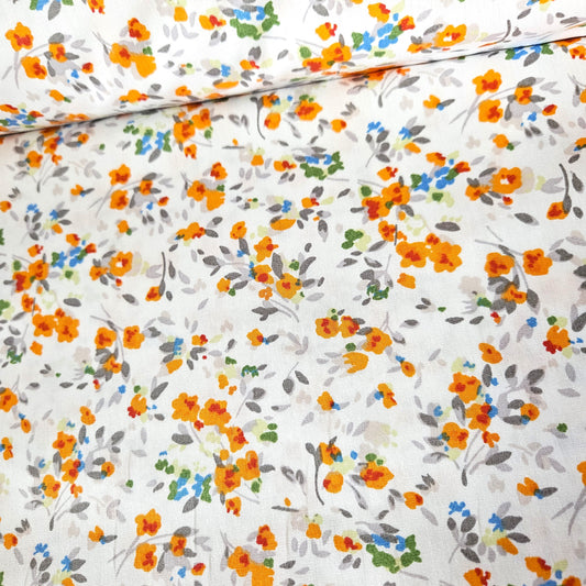 Poplin - Summer Floral 100% Cotton Fabric Yard