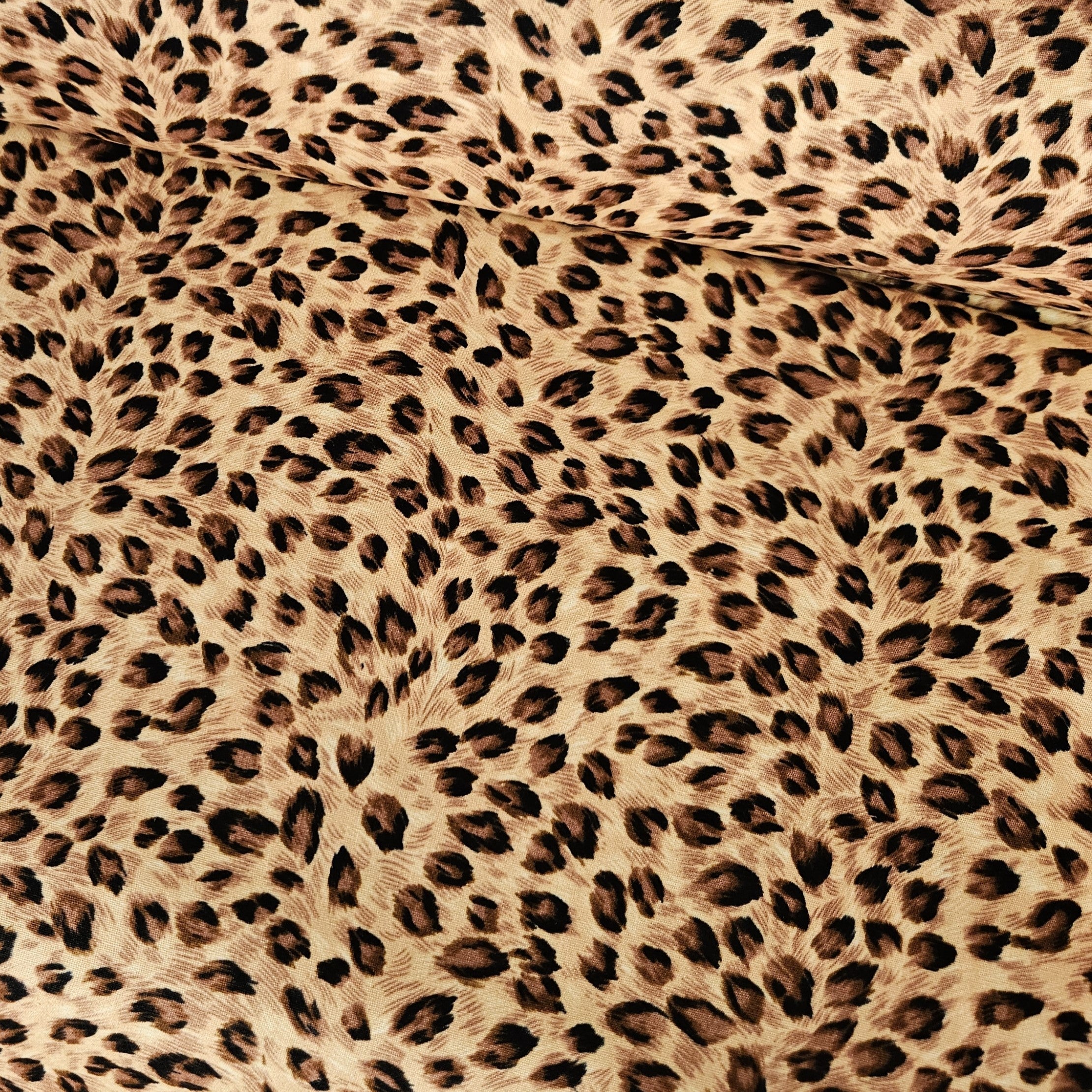 Poplin - Animal Print Leopard 100% Cotton Fabric Yard