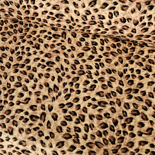 Poplin - Animal Print Leopard 100% Cotton Fabric Yard