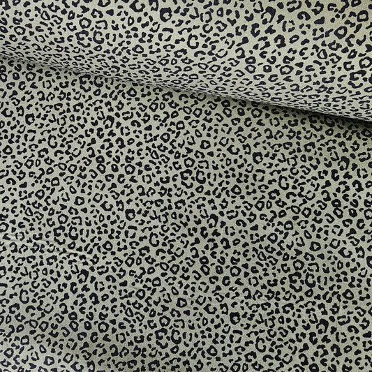 Poplin - Animal Print Green 100% Cotton Fabric Yard