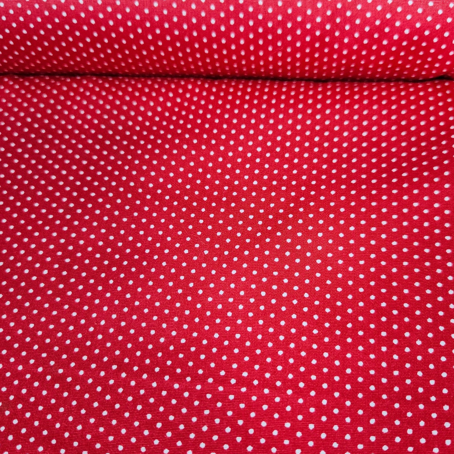 Poplin - Pin Dot Red 100% Cotton Fabric Yard