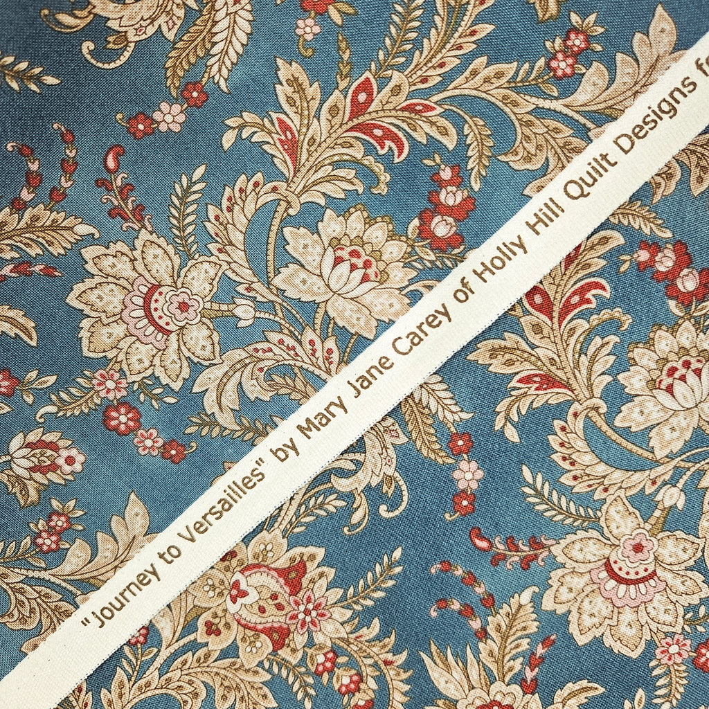 Henry Glass - Journey to Versailles Vintage Blue 100% Cotton Fabric - Crafts and Quilts