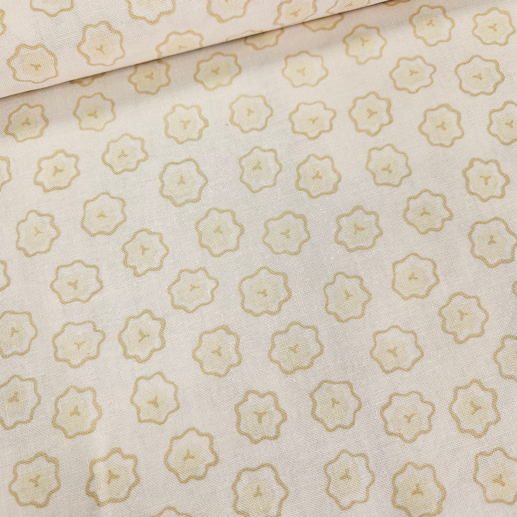 RJR Fabrics - Sand and Stone by Thimbleberries Flower Cream Tonal 100% Cotton Fabric - Crafts and Quilts