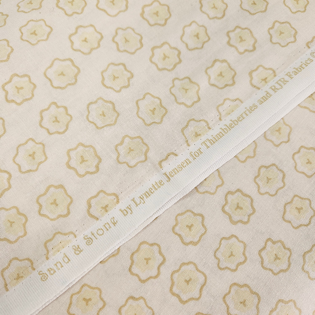 RJR Fabrics - Sand and Stone by Thimbleberries Flower Cream Tonal 100% Cotton Fabric - Crafts and Quilts