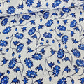 Stof - Tiled Up Floral Blue and White 100% Cotton Fabric