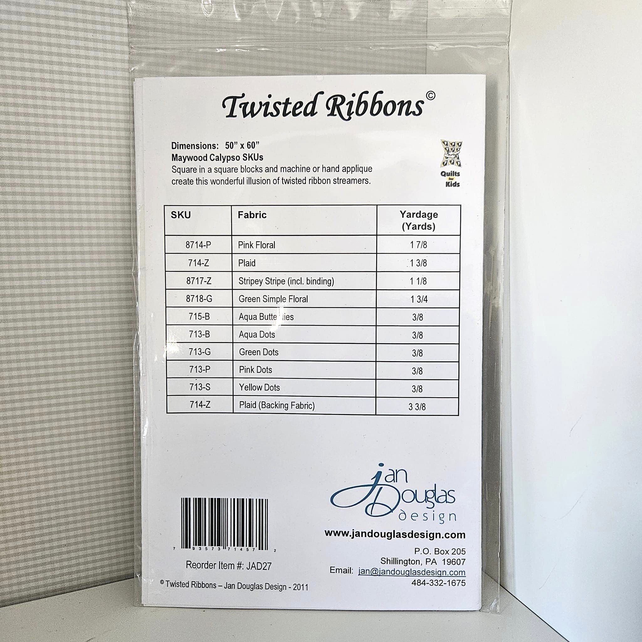 Jan Douglas Designs - Twisted Ribbons Quilt Pattern