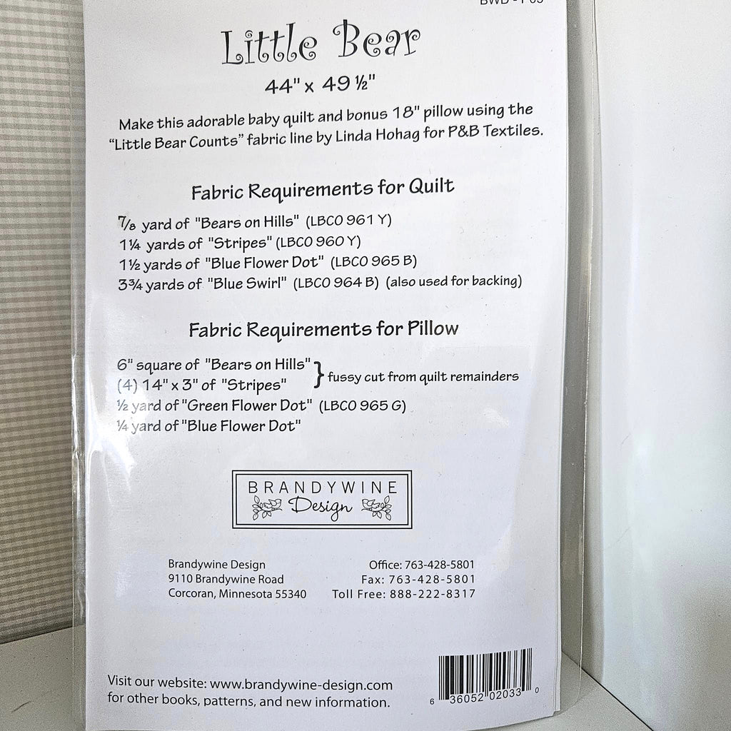 Brandywine Design - Little Bear Quilt Pattern