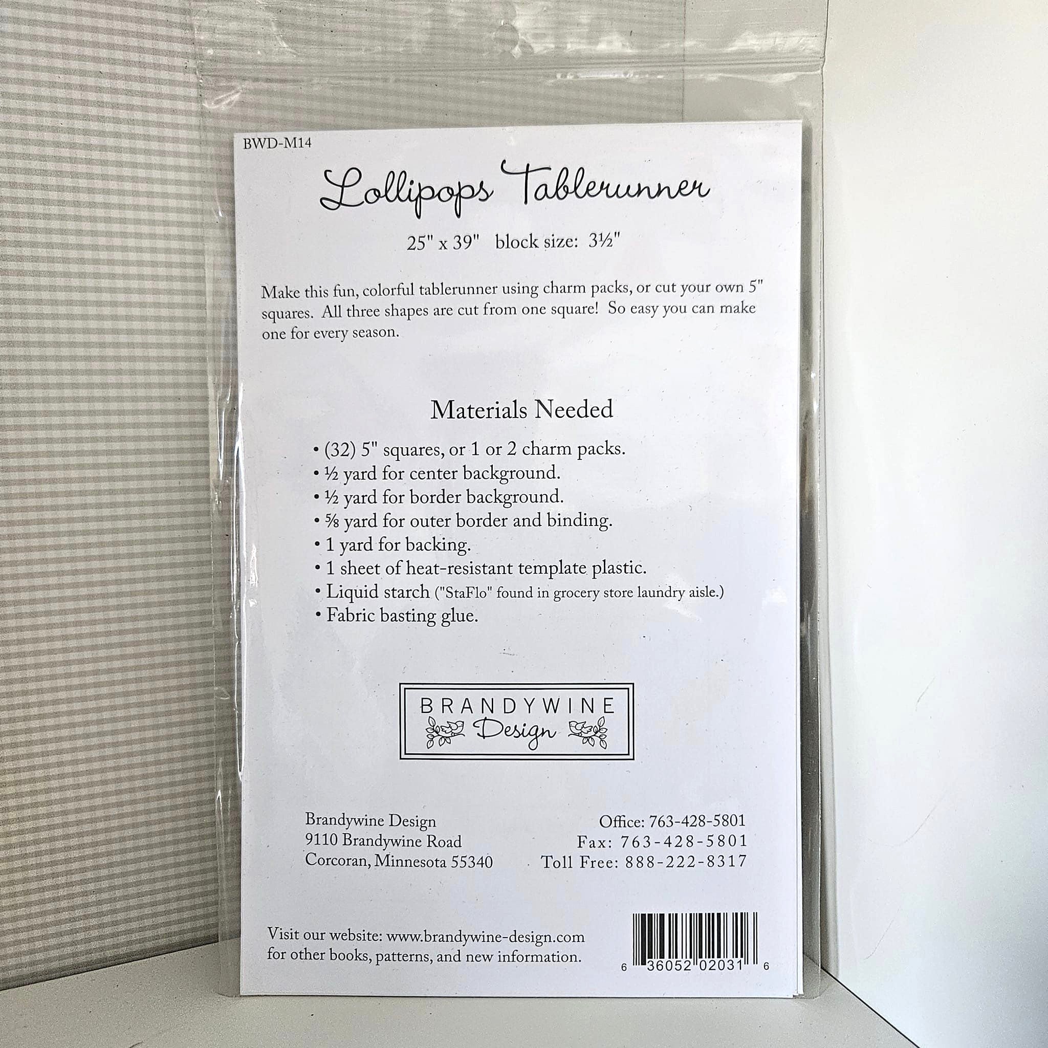 Brandywine Designs - Lollipops Table Runner Pattern