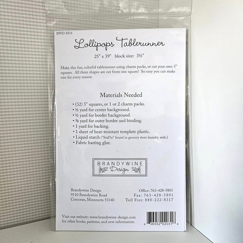 Brandywine Designs - Lollipops Table Runner Pattern