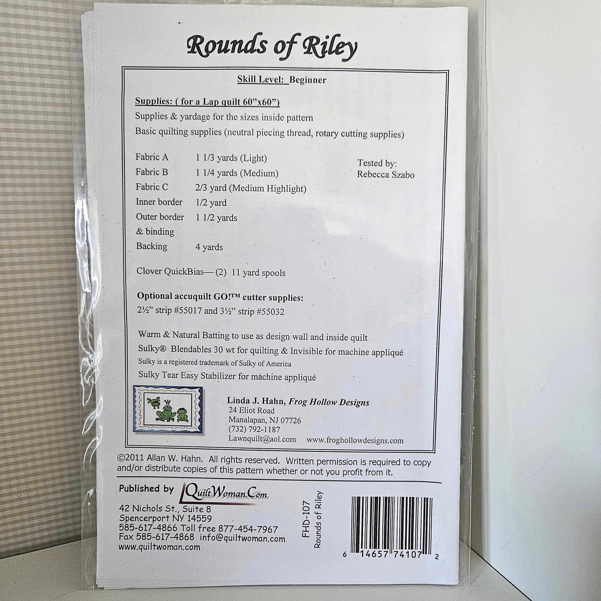 Frog Hollow Designs - Rounds of Riley Quilt Pattern
