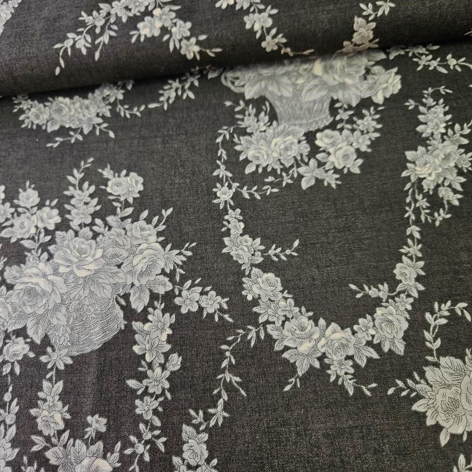 Lecien - Antique Rose Black 31482 100% Cotton Fabric