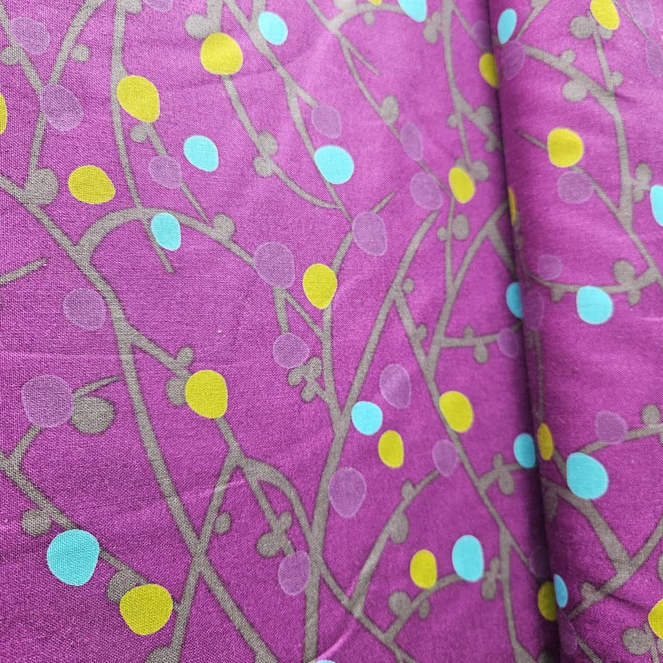 Stof - Annaluna Branches Purple HC4503 100% Cotton Fabric