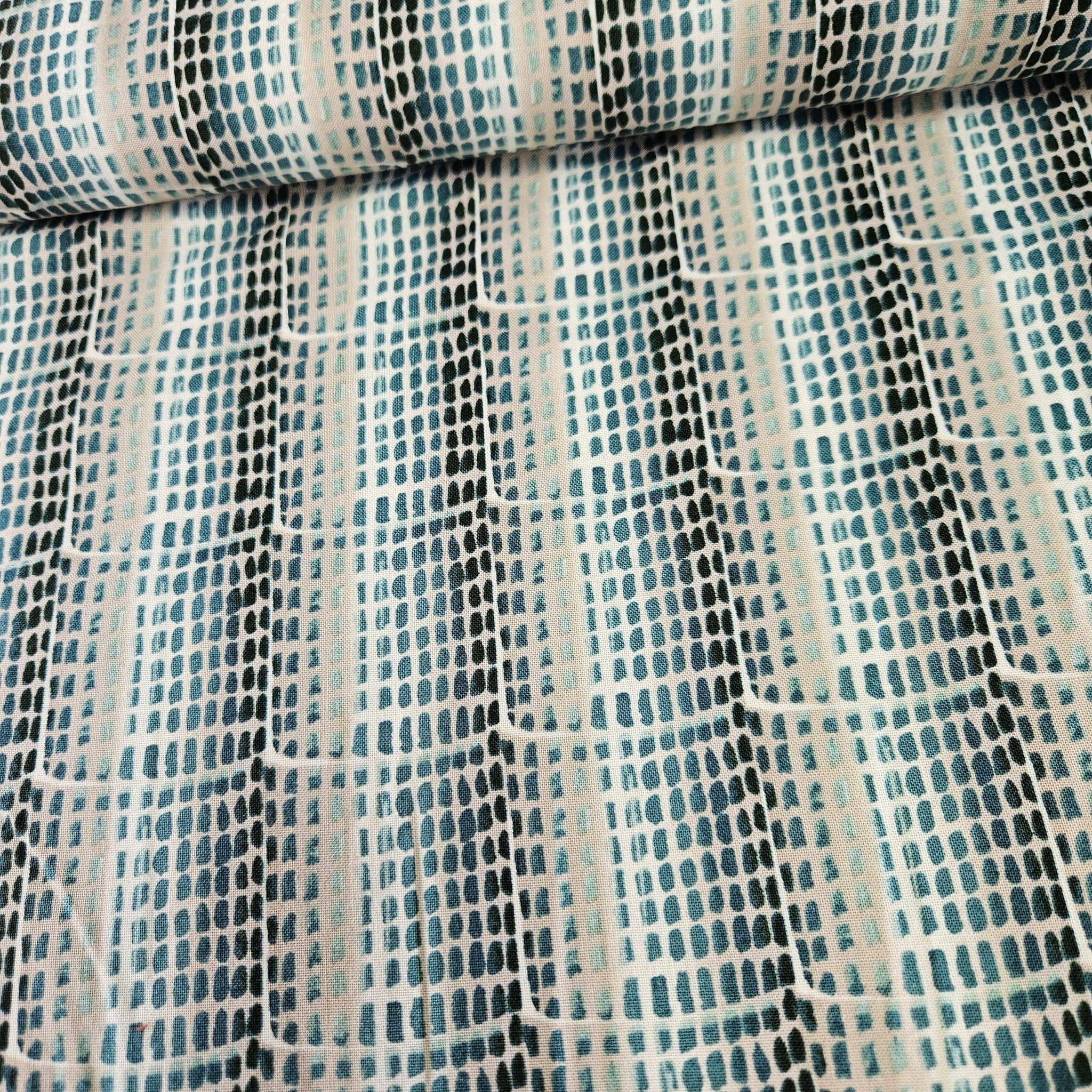 Stof - Take a Break Teal Geo 100% Cotton Fabric