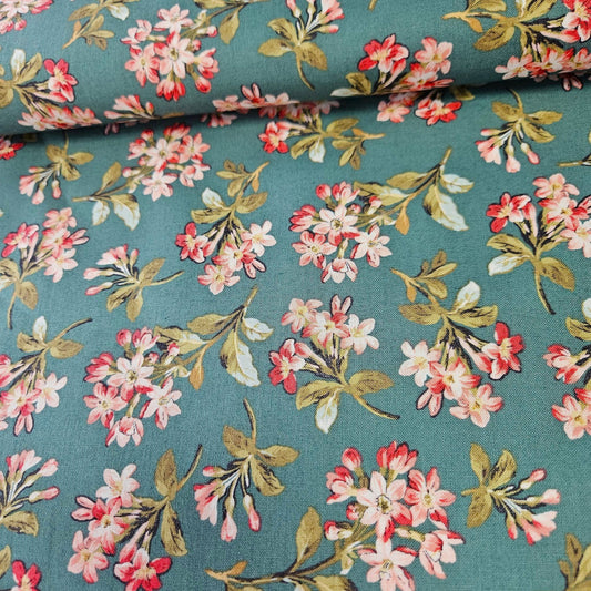 Windham Fabrics - Tara by Nancy Gere Teal 51233-3 100% Cotton Fabric