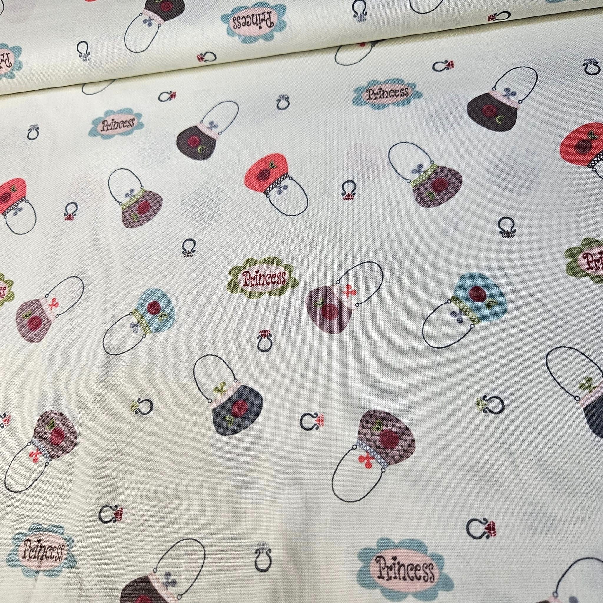 Stof - Sweet Princess Handbags Neutral 100% Cotton Fabric