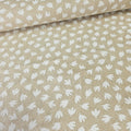 Tone on Tone - White on Beige Floral 100% Cotton Fabric