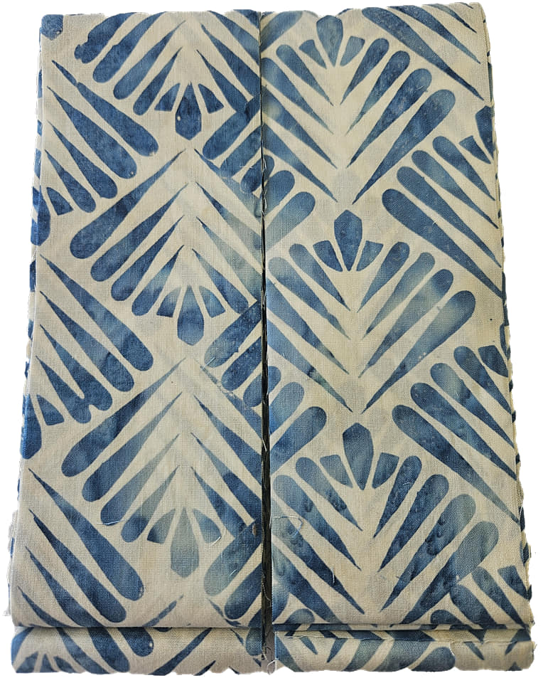 2.5" Border Bindings - Four 2.5" x 108" Strips- Hoffman Batik Blue Fans