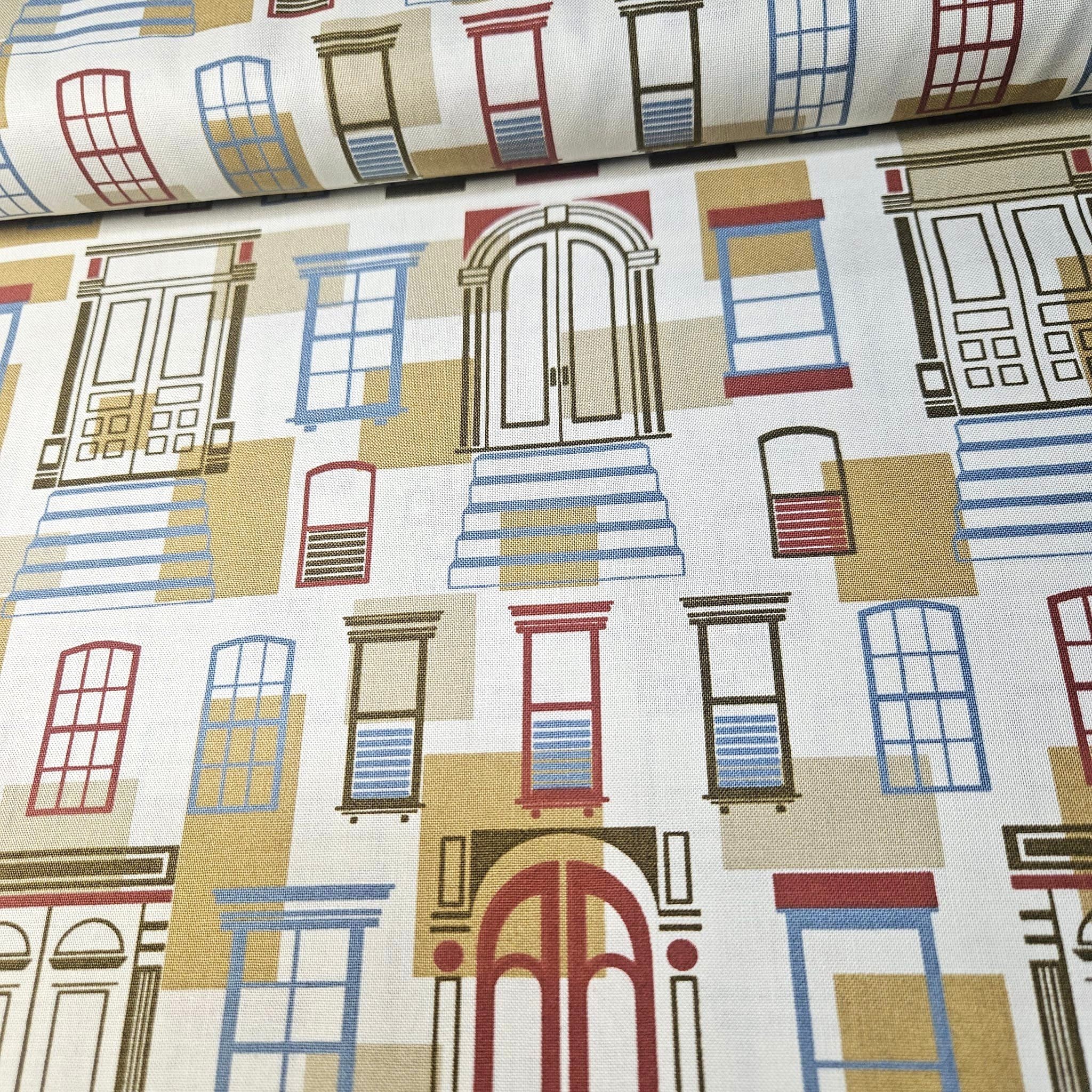 Stof - Loft Life Door to Door Neutral 100% Cotton Fabric