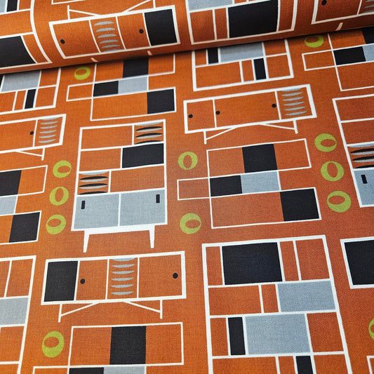 Stof - Loft Life In the Room Orange 100% Cotton Fabric