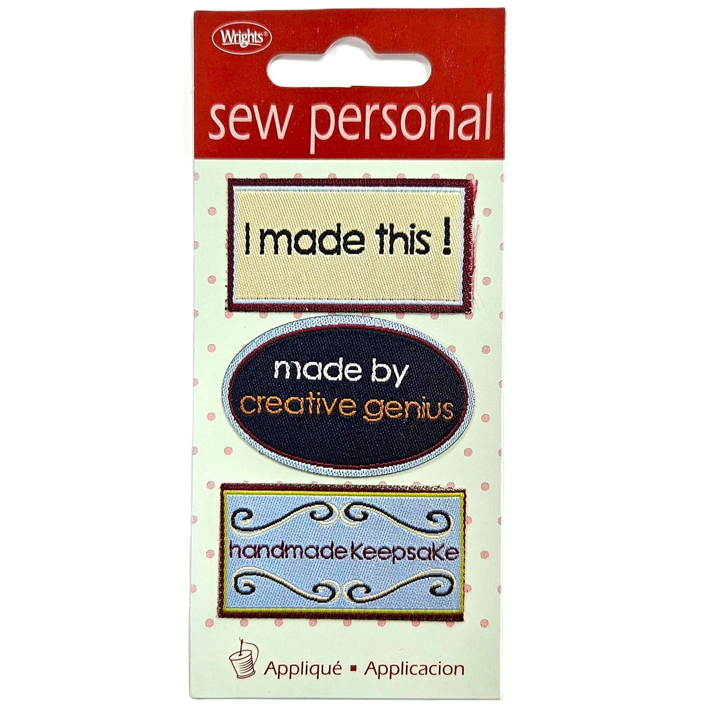 Wrights Sew Personal Iron-on Applique - I Made This