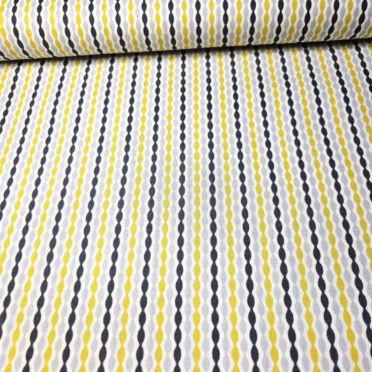 Stof - Loft Life Mod Wave Grey 100% Cotton Fabric