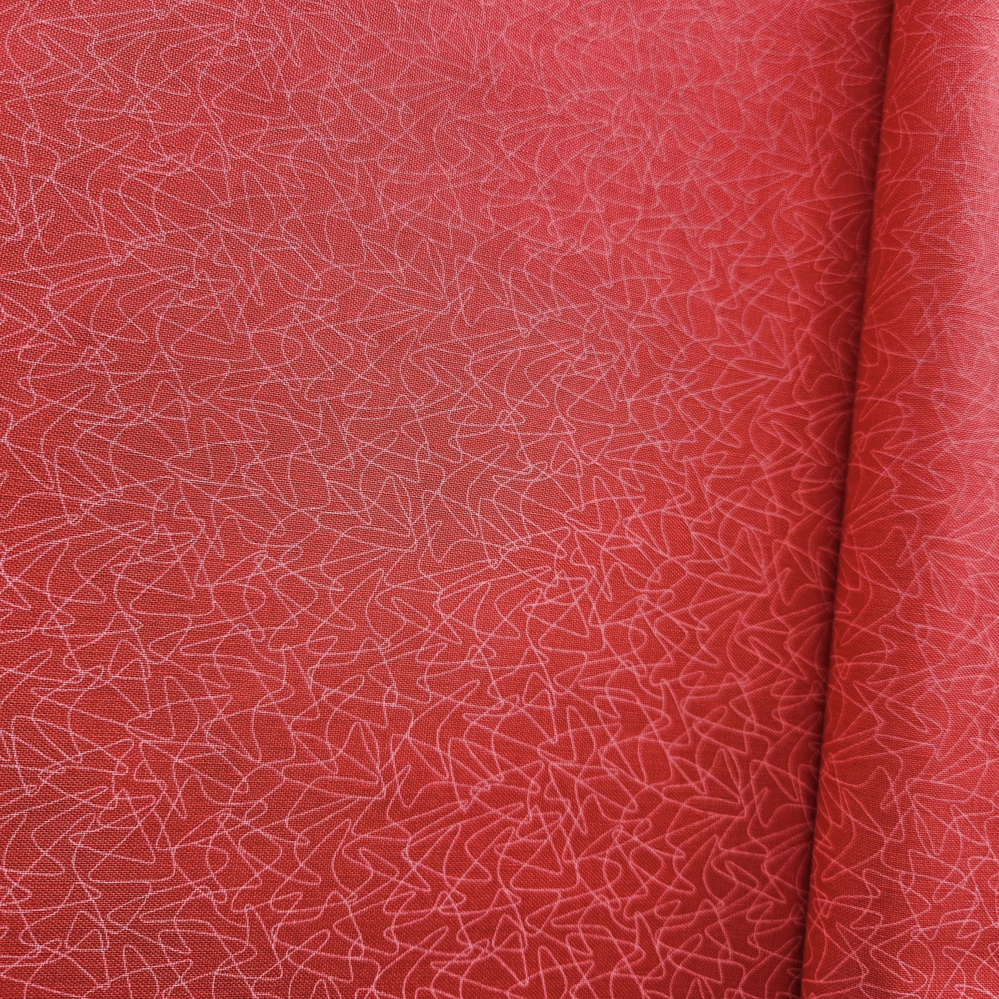 Stof - Basic Twist Sketch Red 100% Cotton Fabric