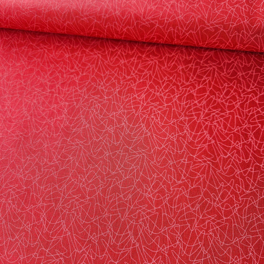 Stof - Basic Twist Sketch Red 100% Cotton Fabric