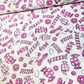 Loralie Harris - Candy Pinkies Pink White 100% Cotton Fabric