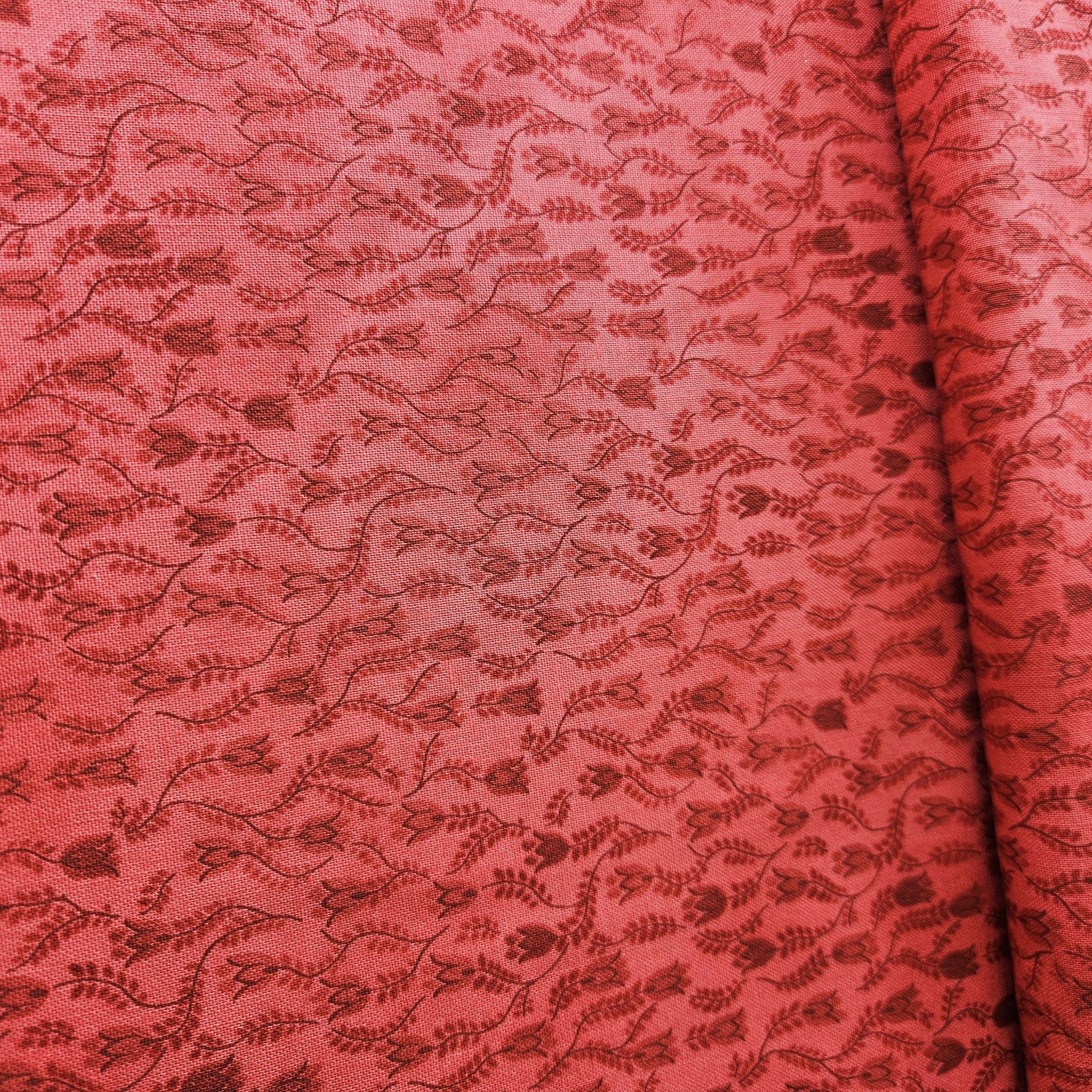 Stof - Basic Twist Wheat Red 100% Cotton Fabric