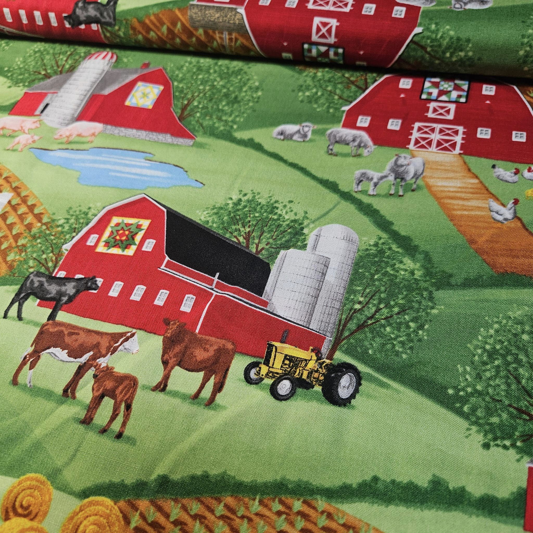 Timeless Treasures - Farm Scenic 100% Cotton Fabric