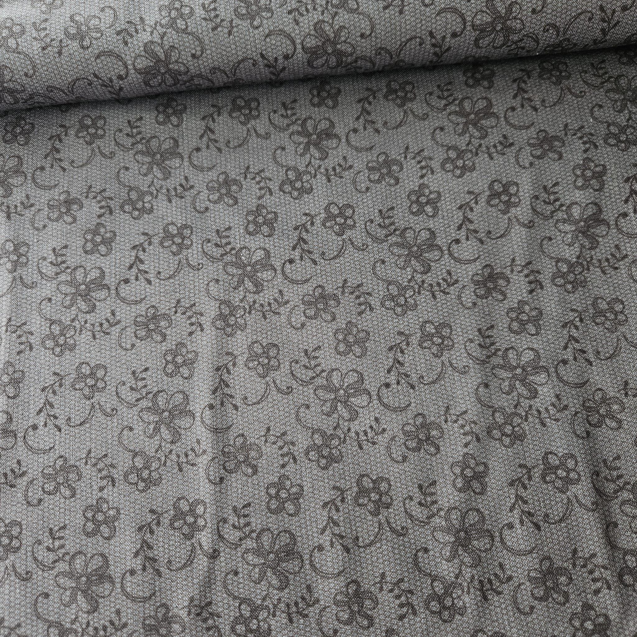 Stof - Rosies Summer Tonal Grey 100% Cotton Fabric